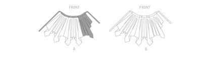 Vogue V1872 pattern envelope showing the handkerchief hem wrap skirt designs