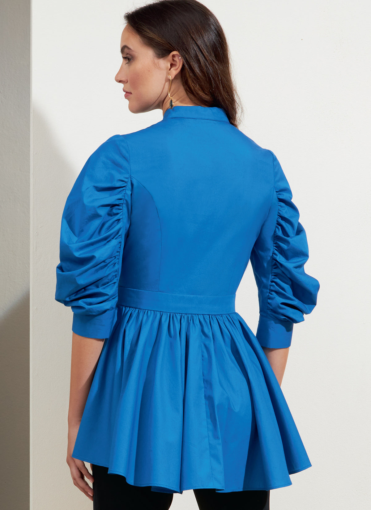 Vogue V1875 pattern envelope showing the peplum top with stand collar designs