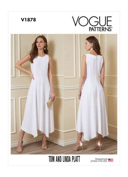 Vogue Patterns V1878 pattern envelope showing the fit and flare dress designs