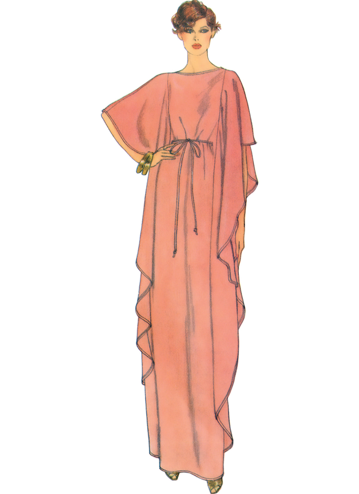 Vogue Patterns V1886 pattern envelope showing the evening length caftan designs