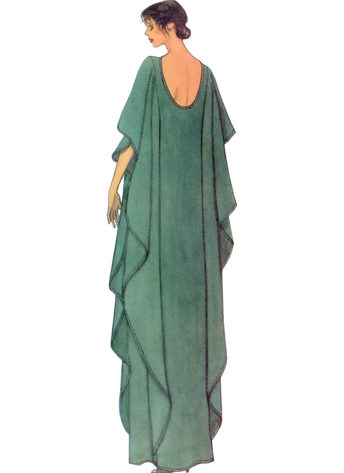 Vogue Patterns V1886 pattern envelope showing the evening length caftan designs