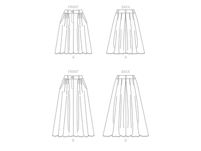Vogue Patterns V1890 pattern envelope showing the flared skirt designs