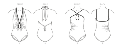 Vogue Patterns V1894 pattern envelope showing the swimsuit designs