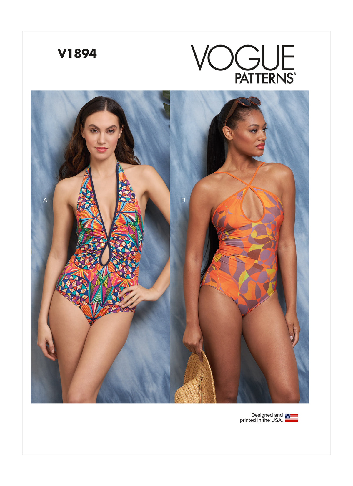 Vogue Patterns V1894 pattern envelope showing the swimsuit designs