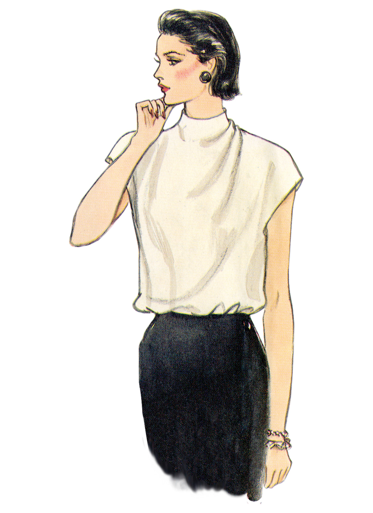 Vogue Patterns V1902 pattern envelope showing the draped blouse designs