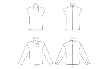 Vogue Patterns V1902 pattern envelope showing the draped blouse designs