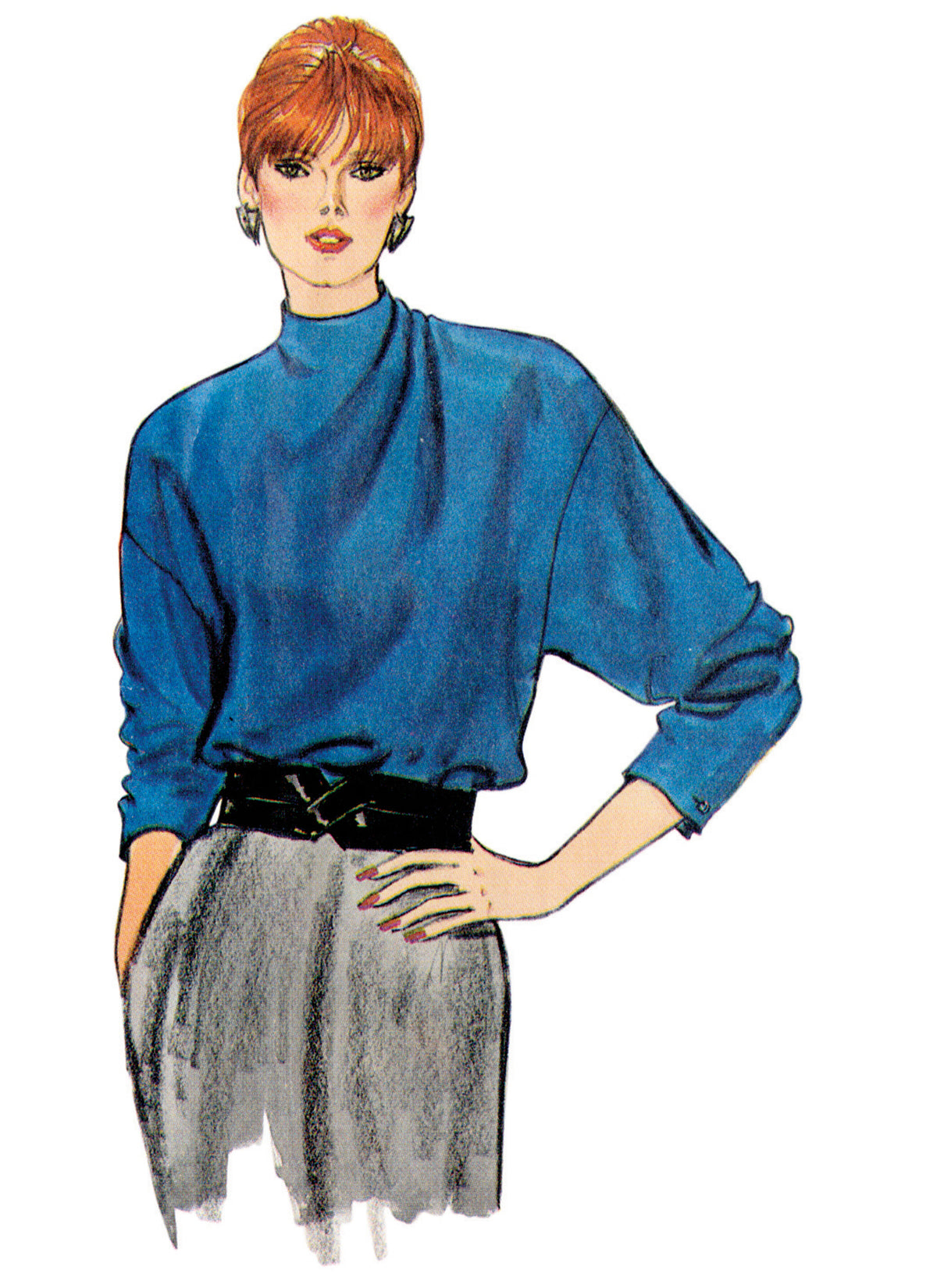 Vogue Patterns V1902 pattern envelope showing the draped blouse designs