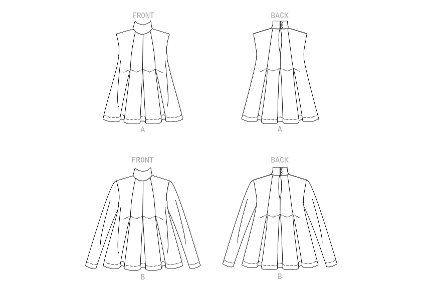 Vogue Patterns V1909 envelope showing the box pleat pullover top designs