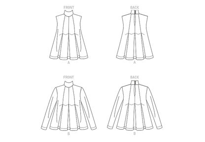 Vogue Patterns V1909 envelope showing the box pleat pullover top designs