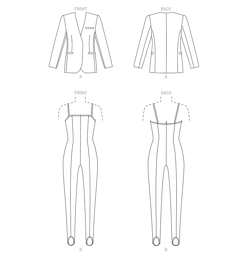 Vogue Patterns V1913 envelope showing the lined blazer designs