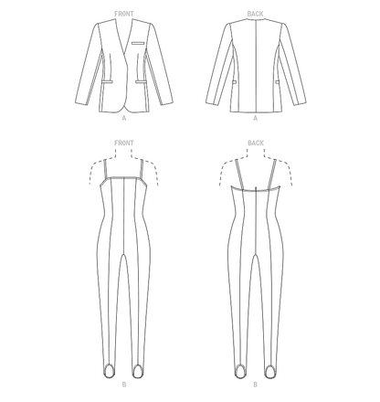 Vogue Patterns V1913 envelope showing the lined blazer designs