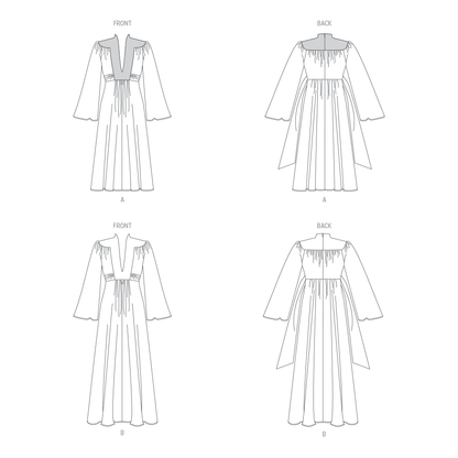 Vogue Patterns V1921 envelope showing the loose-fitting dress designs
