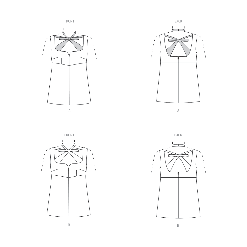 Vogue Patterns V1922 envelope showing the lined sleeveless top designs