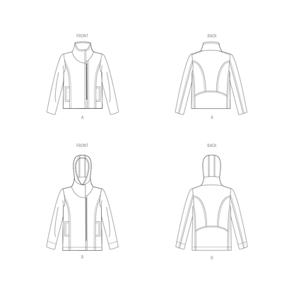 Vogue Patterns V1925 envelope showing the asymmetric zip jacket designs