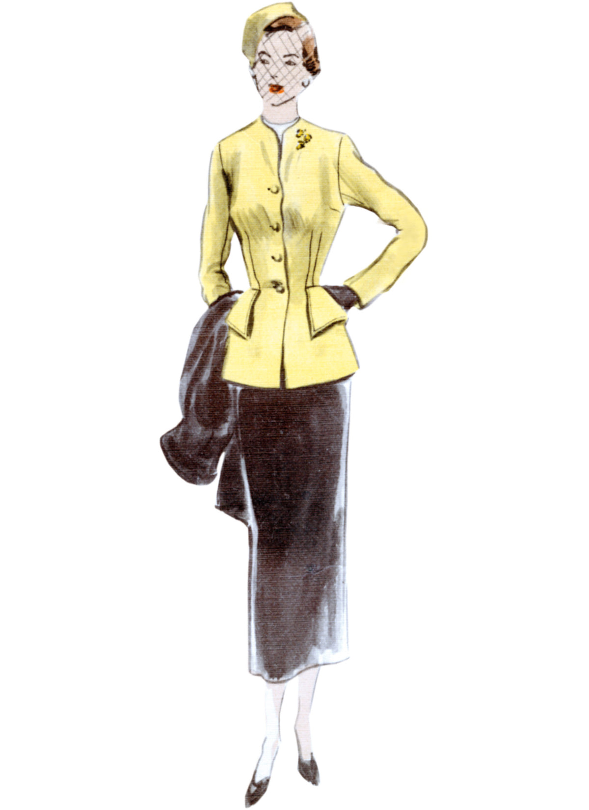 Vogue Patterns V1932 envelope showing the vintage 1949 suit and coat designs