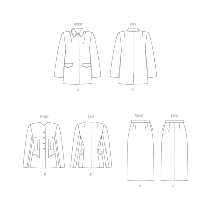 Vogue Patterns V1932 envelope showing the vintage 1949 suit and coat designs