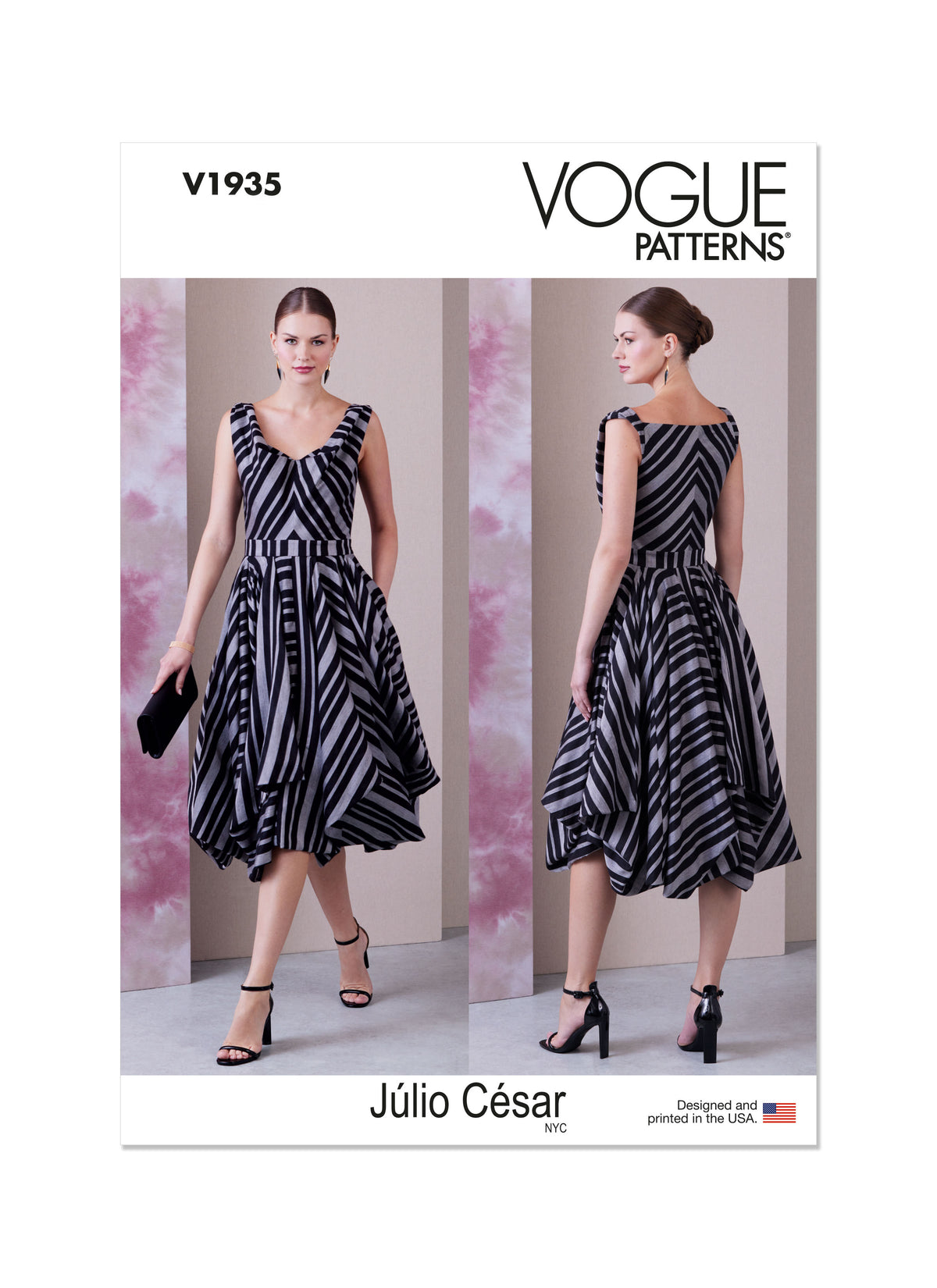 Vogue Patterns V1935 envelope showing the lined dress with a bias cut bodice