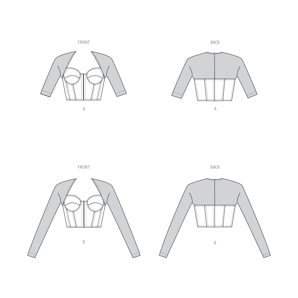 Vogue Patterns V1938 envelope showing the lined, close-fitting corset top