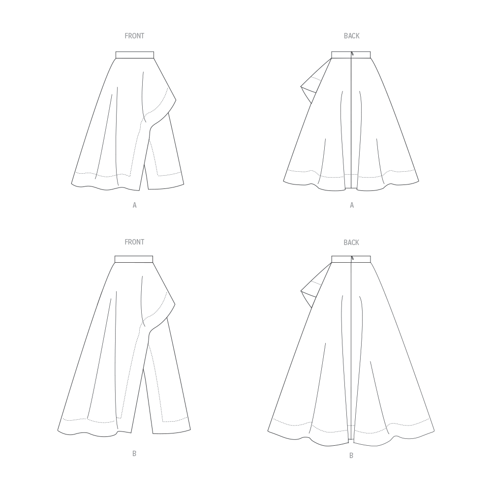 Vogue Patterns V1941 envelope showing the full asymmetric skirt