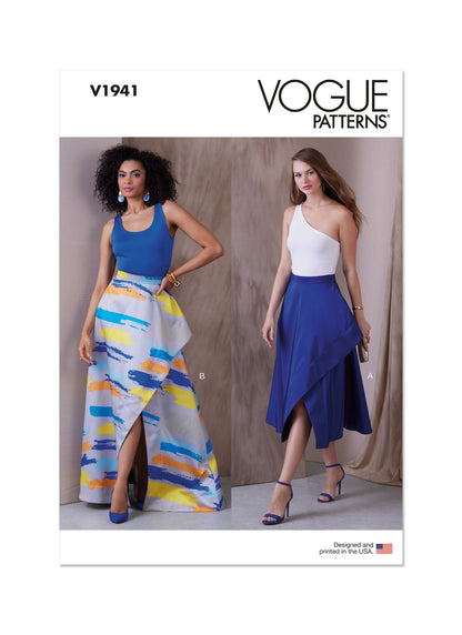 Vogue Patterns V1941 envelope showing the full asymmetric skirt