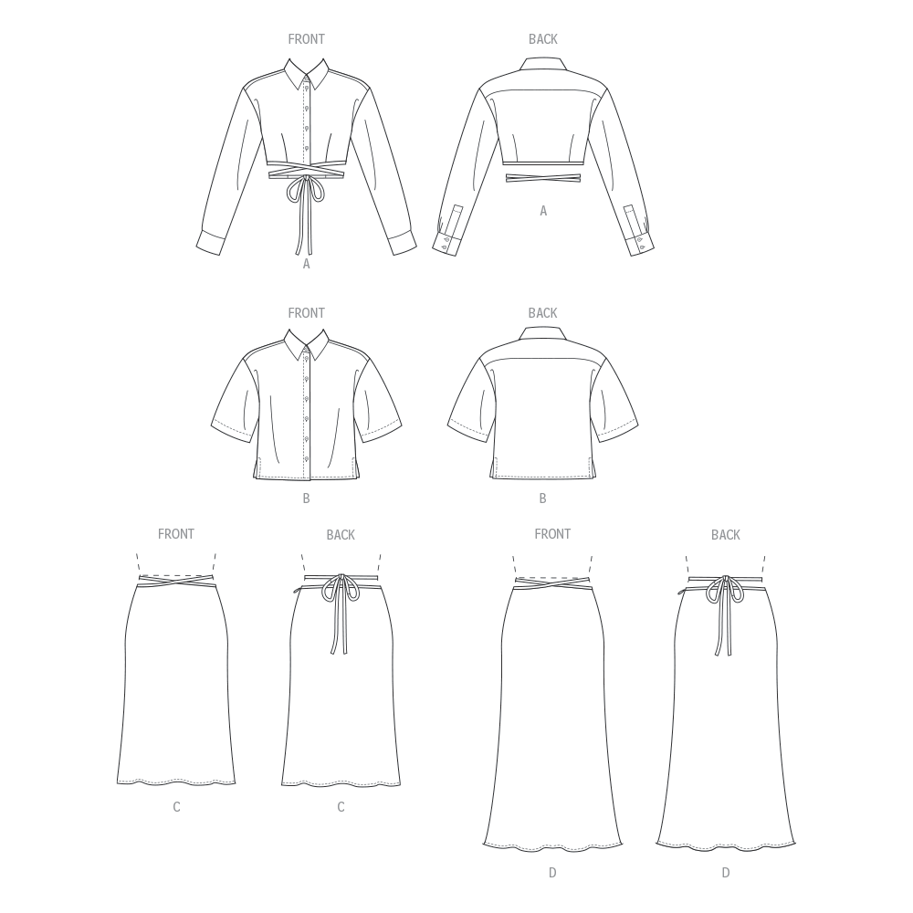 Vogue Patterns V1944 envelope showing the button-front tops