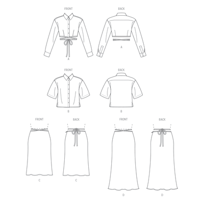 Vogue Patterns V1944 envelope showing the button-front tops