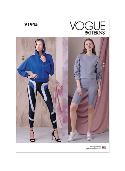 Vogue Patterns V1945 envelope showing the loose-fitting cropped tops