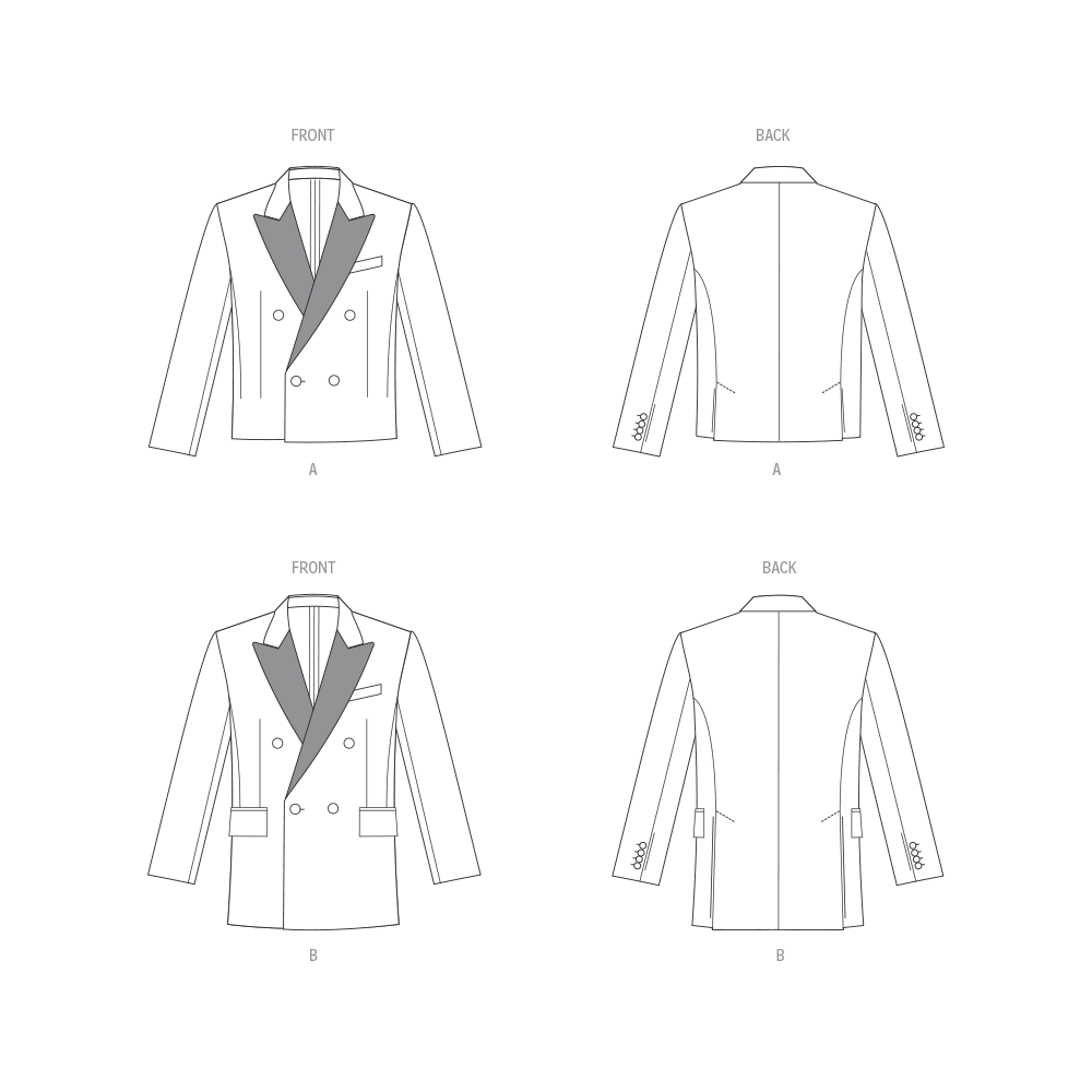 Vogue Patterns V1946 envelope showing the loose-fitting, unlined men's jacket
