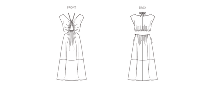 Vogue Patterns V1951 envelope showing the A-line midi dress with cut-out details