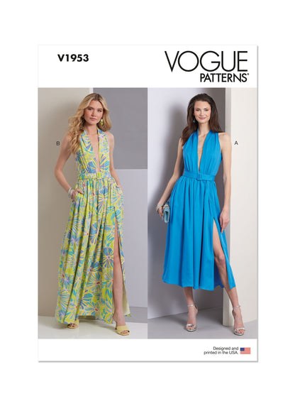 Vogue Patterns V1953 envelope showing the fitted, lined dress