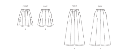 Vogue Patterns V1958 envelope showing the wide-leg trousers designs