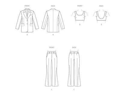 Vogue Patterns V1960 envelope showing the peaked lapel jacket designs