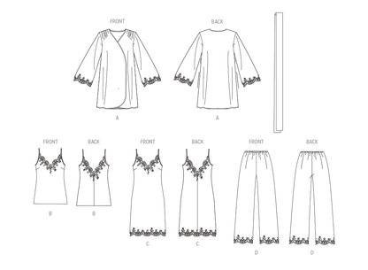 Vogue Patterns V1962 envelope showing the wrap robe designs