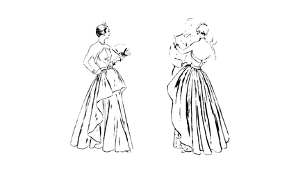 Vogue Patterns V1963 envelope showing the vintage 1948 dress designs