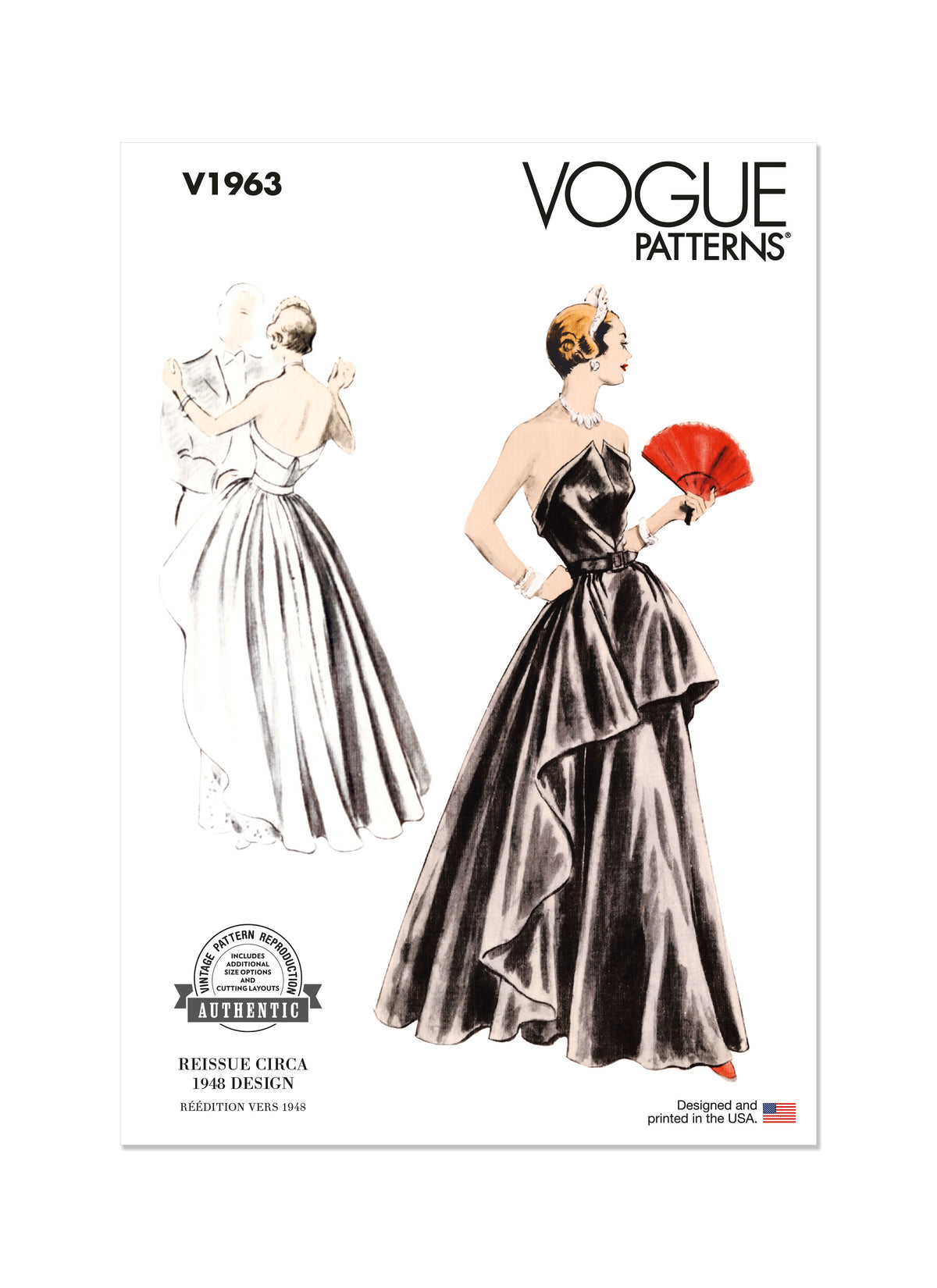 Vogue Patterns V1963 envelope showing the vintage 1948 dress designs