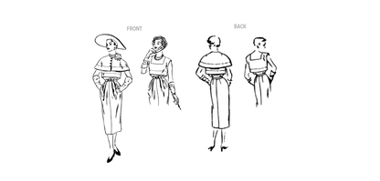 Vogue Patterns V1964 envelope showing the vintage 1950 dress designs