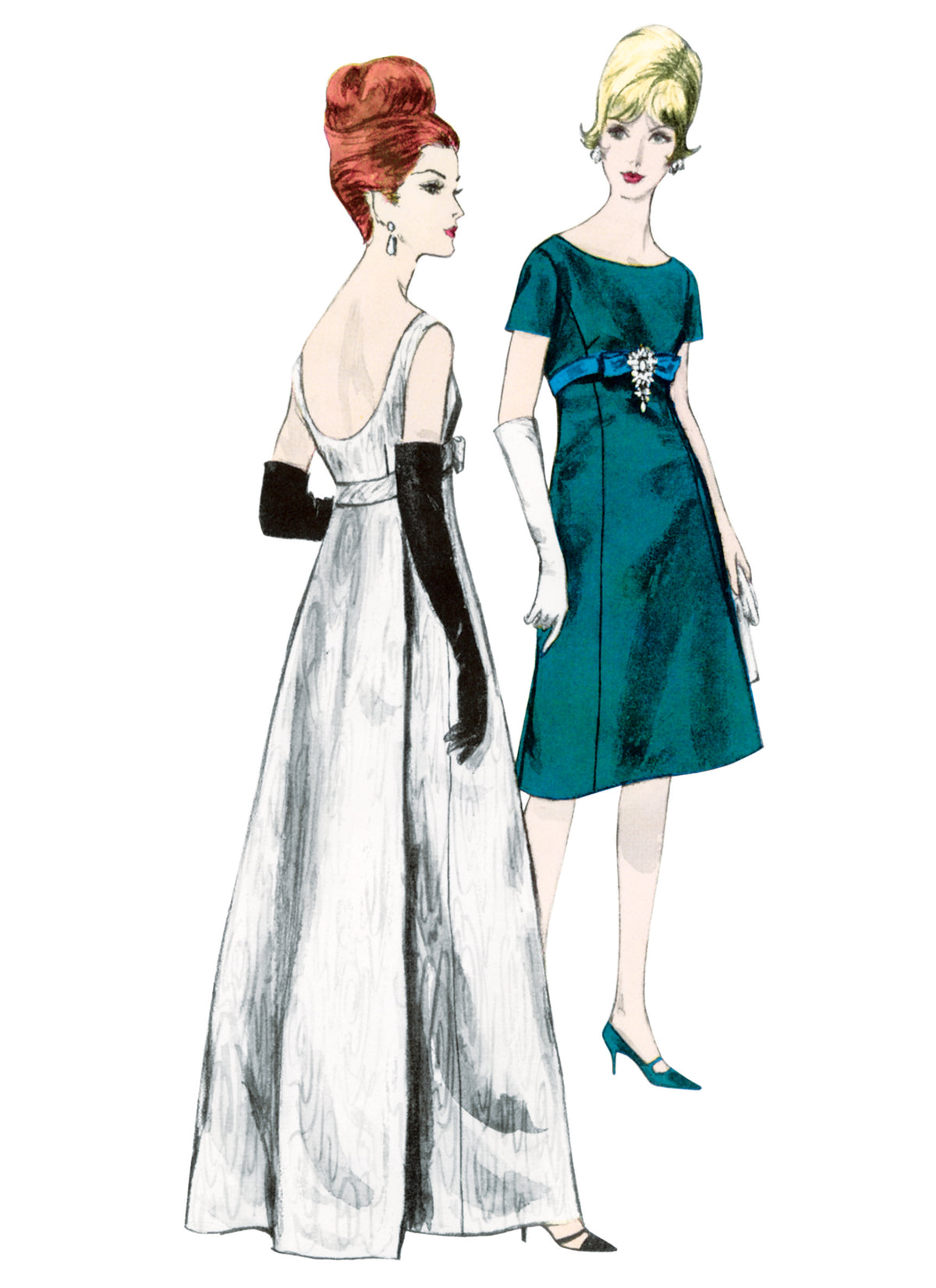 Vogue Patterns V1965 envelope showing the vintage 1963 dress designs
