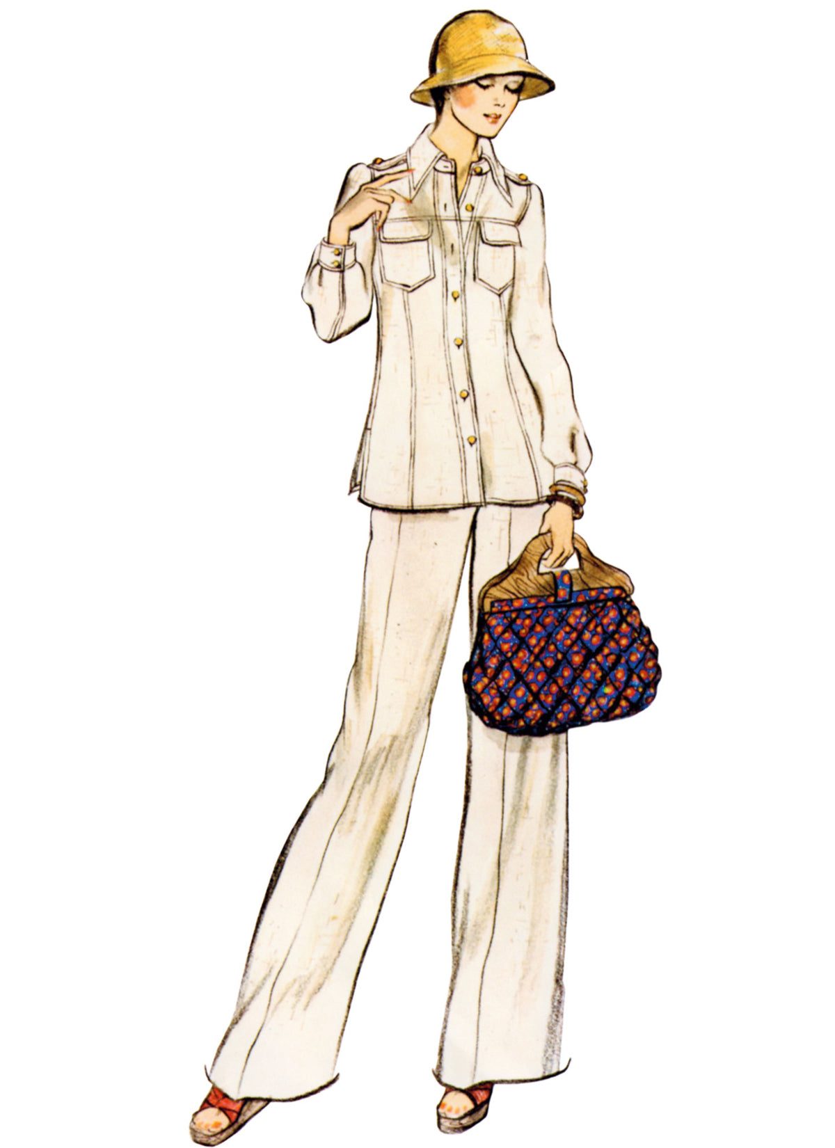 Vogue Patterns V1966 envelope showing the vintage 1975 casual wear designs