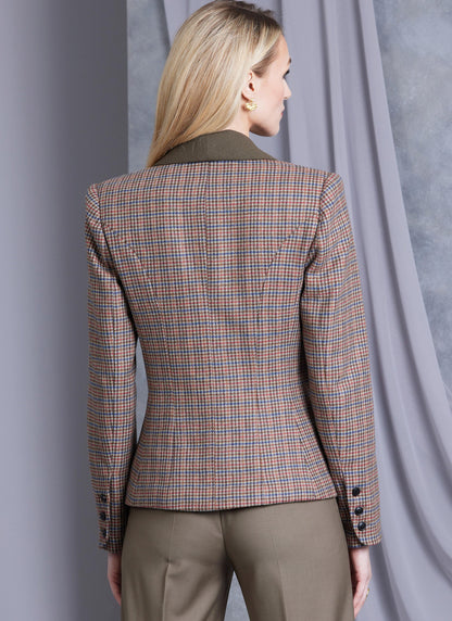 Vogue Patterns V1972 envelope showing the shawl collar jacket designs