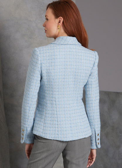 Vogue Patterns V1972 envelope showing the shawl collar jacket designs