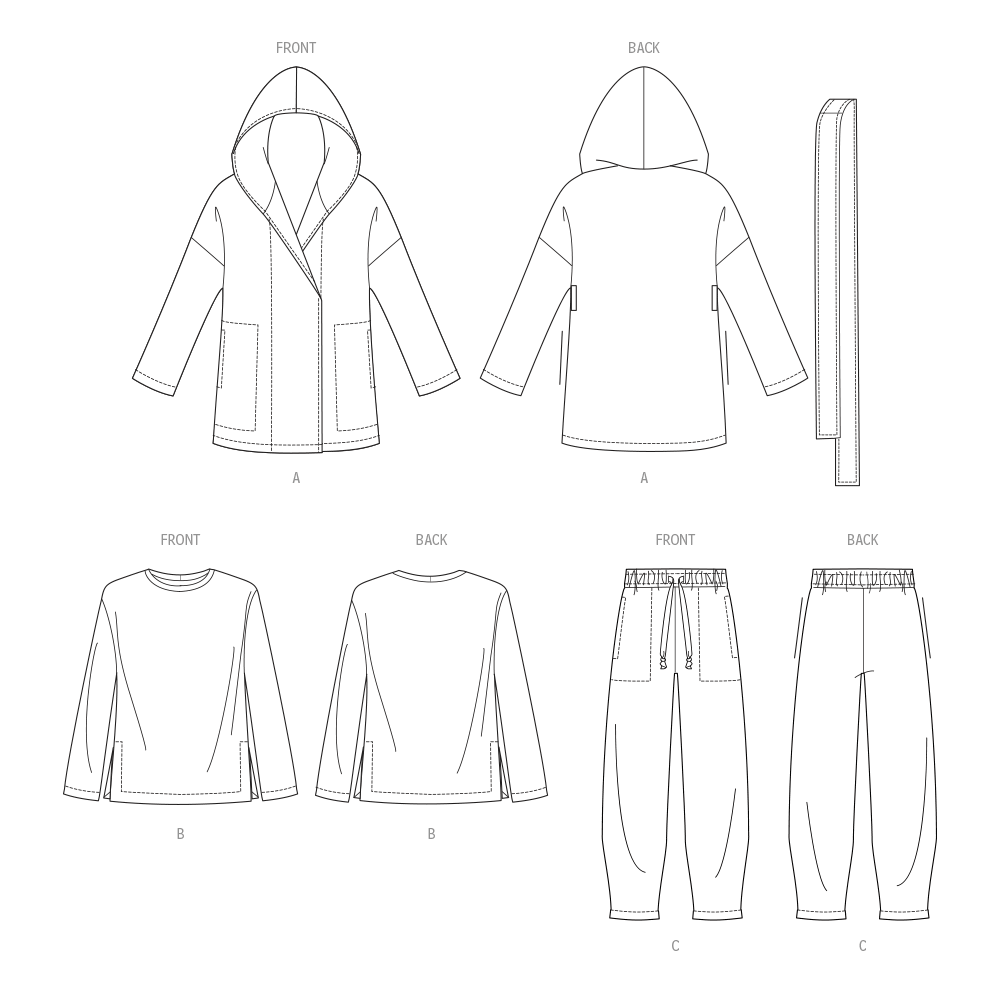 Vogue Patterns V1975 envelope showing the hooded jacket designs