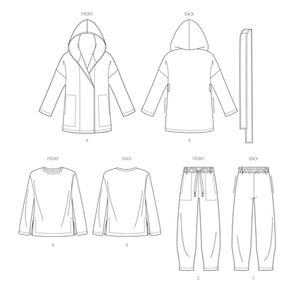 Vogue Patterns V1975 envelope showing the hooded jacket designs