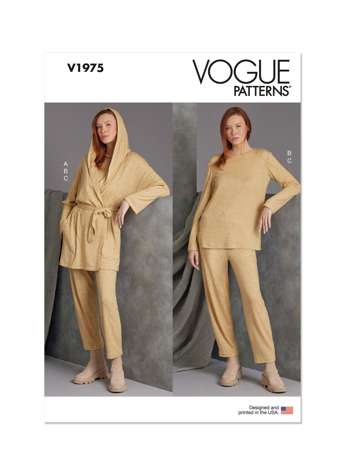 Vogue Patterns V1975 envelope showing the hooded jacket designs