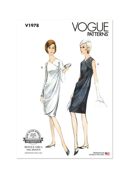 Vogue Patterns V1978 envelope showing the vintage 1965 evening dress designs