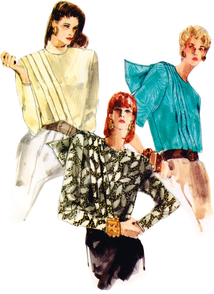 Vogue Patterns V1980 envelope showing vintage 1987 blouse designs