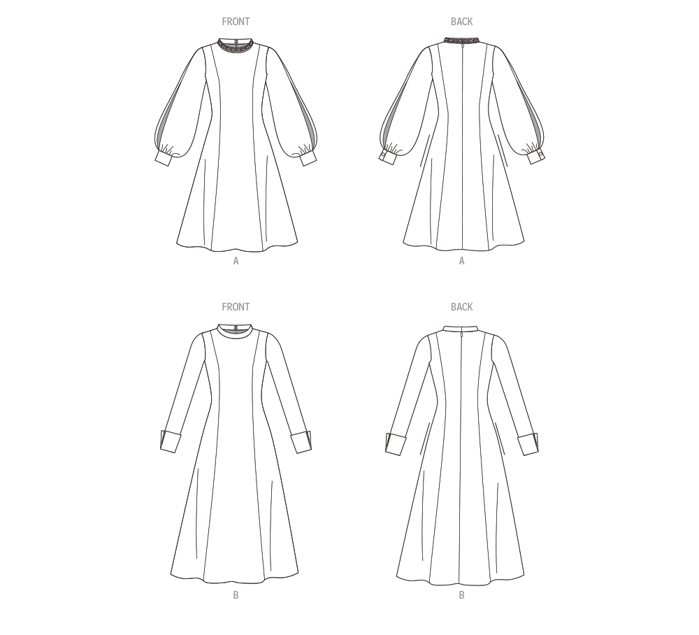 Vogue Patterns V1983 envelope showing fit and flare dress designs