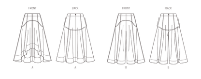 Vogue Patterns V1987 envelope showing skirt and culottes designs