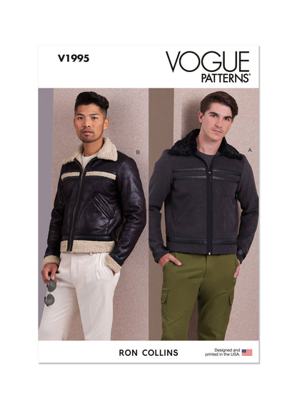 Vogue Patterns V1995 envelope showing men's fitted jacket designs