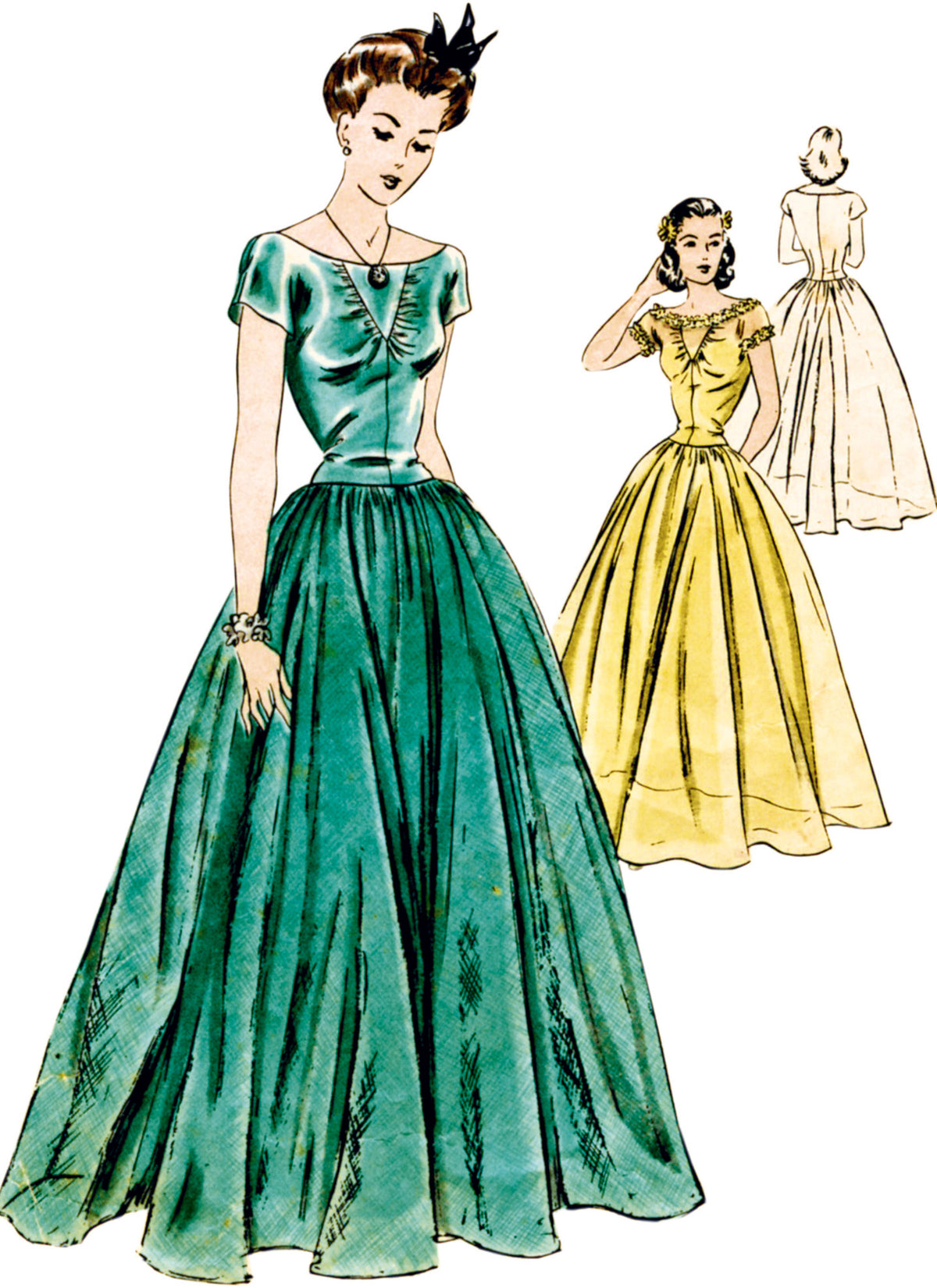 Vogue Patterns V2001 envelope showing vintage 1941 one-piece dress designs