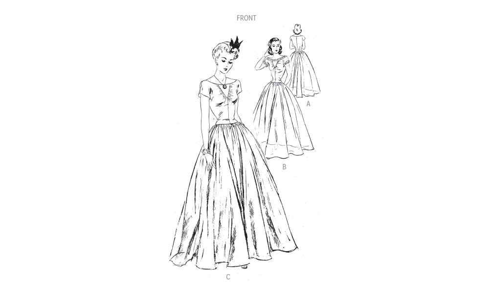 Vogue Patterns V2001 envelope showing vintage 1941 one-piece dress designs
